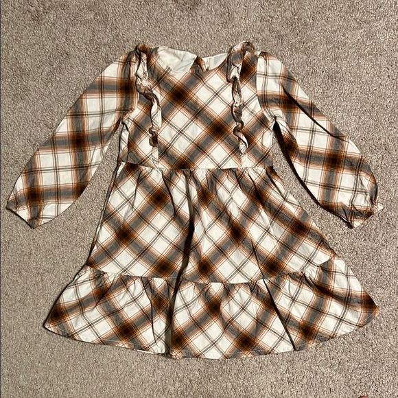 Gymboree Other - Gymboree Plaid Kids Dress in Brown and White
